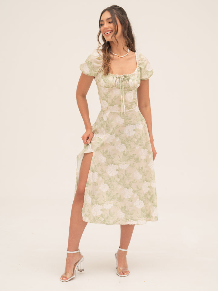 VESTIDO BLOO VERDE FLORAL