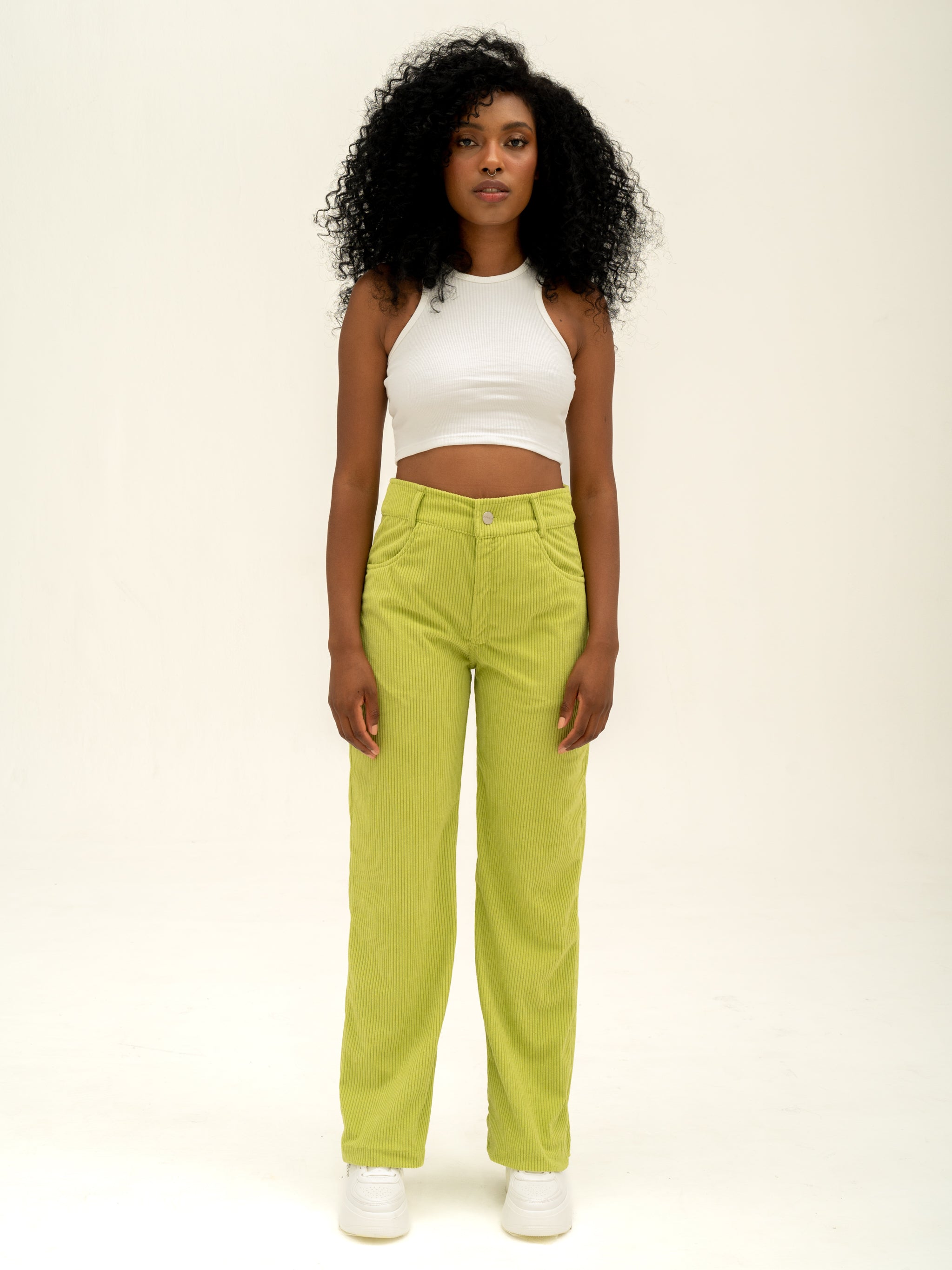 Pantalon verde limon new arrivals