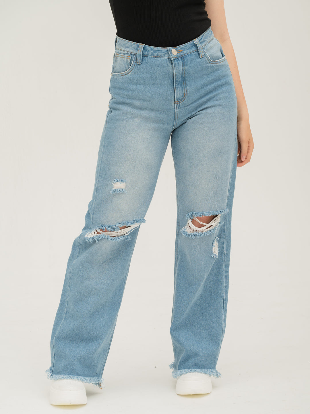 JEANS WIDE LEG AZUL MEDIO