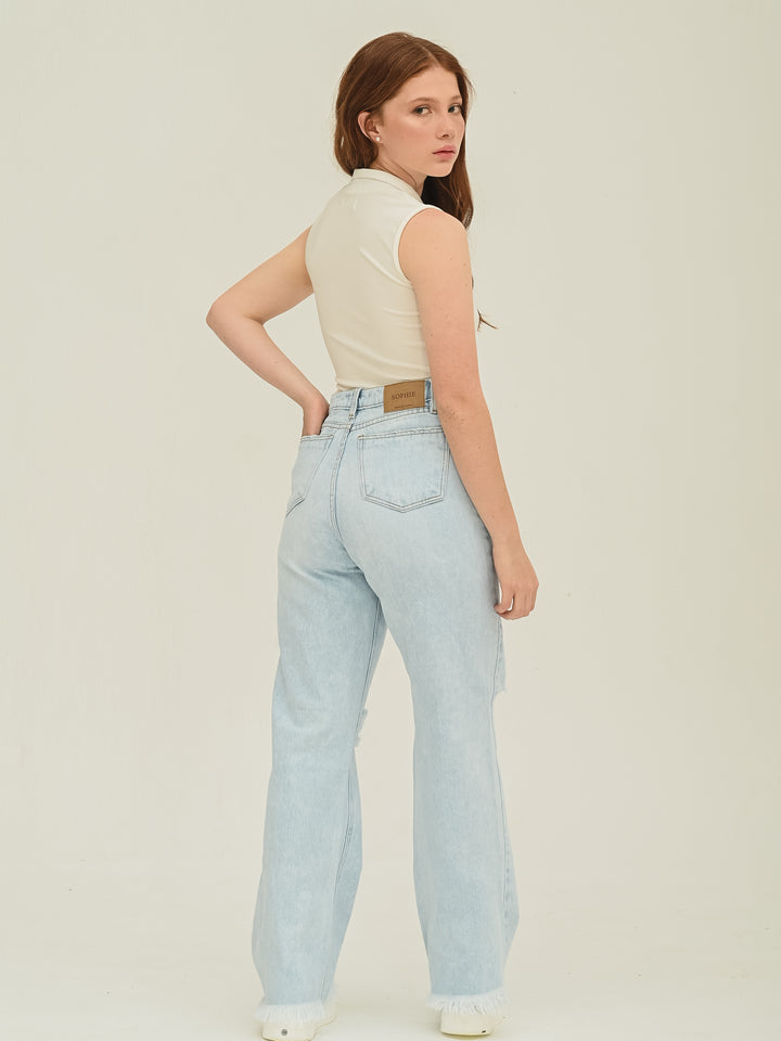 JEANS WIDE LEG HIELO