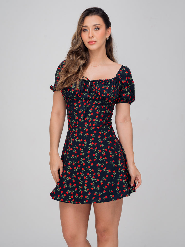 VESTIDO CHLOE NEGRO FLORAL