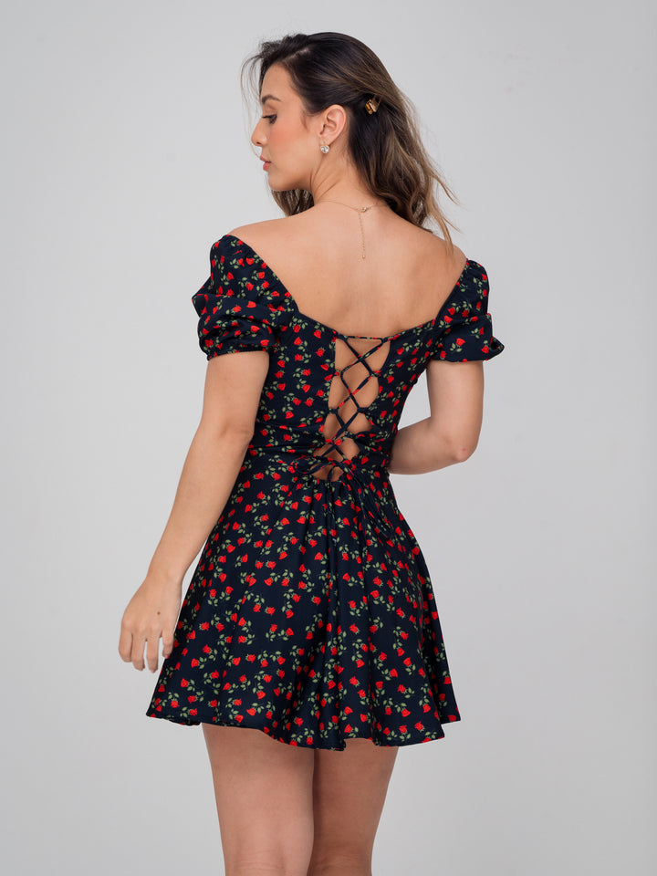 VESTIDO CHLOE NEGRO FLORAL