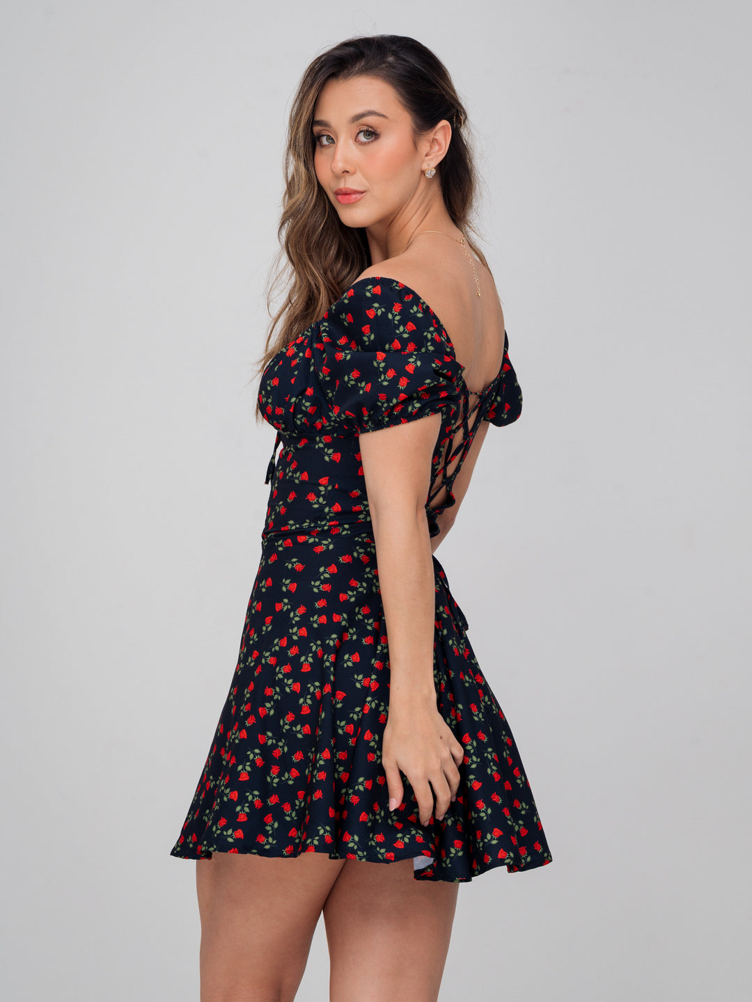 VESTIDO CHLOE NEGRO FLORAL