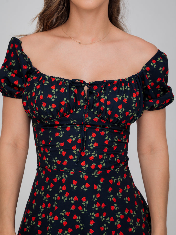 VESTIDO CHLOE NEGRO FLORAL