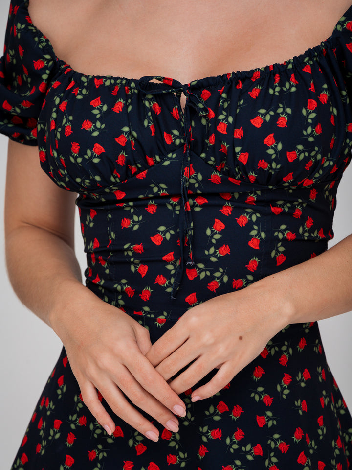 VESTIDO CHLOE NEGRO FLORAL