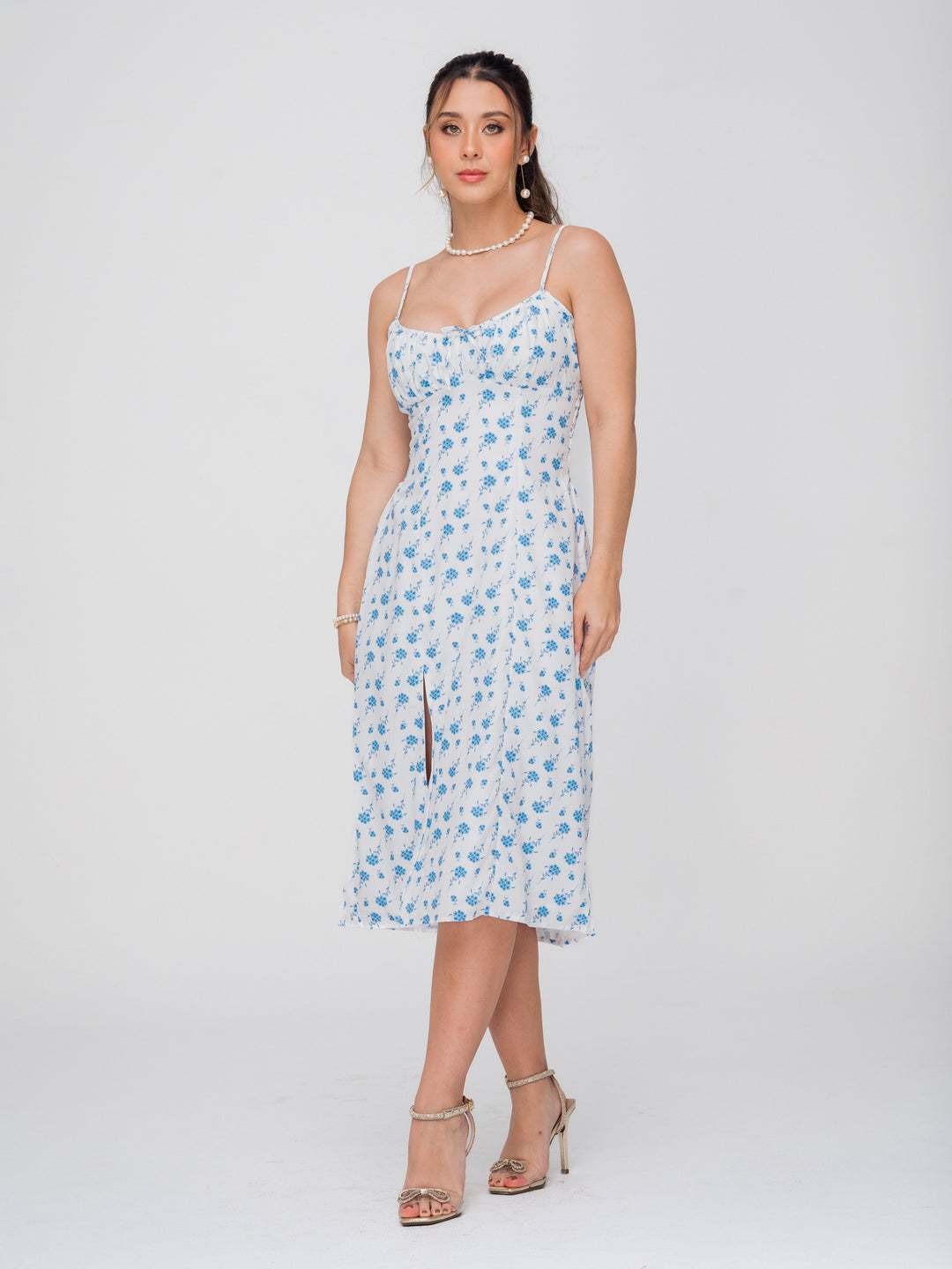 VESTIDO ALICE BLANCO FLORAL AZUL