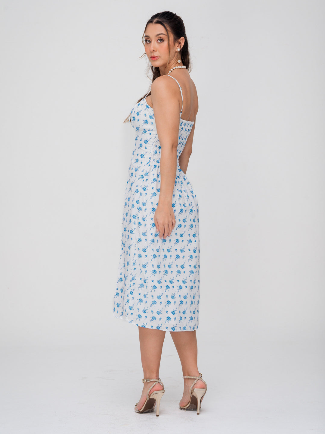 VESTIDO ALICE BLANCO FLORAL AZUL