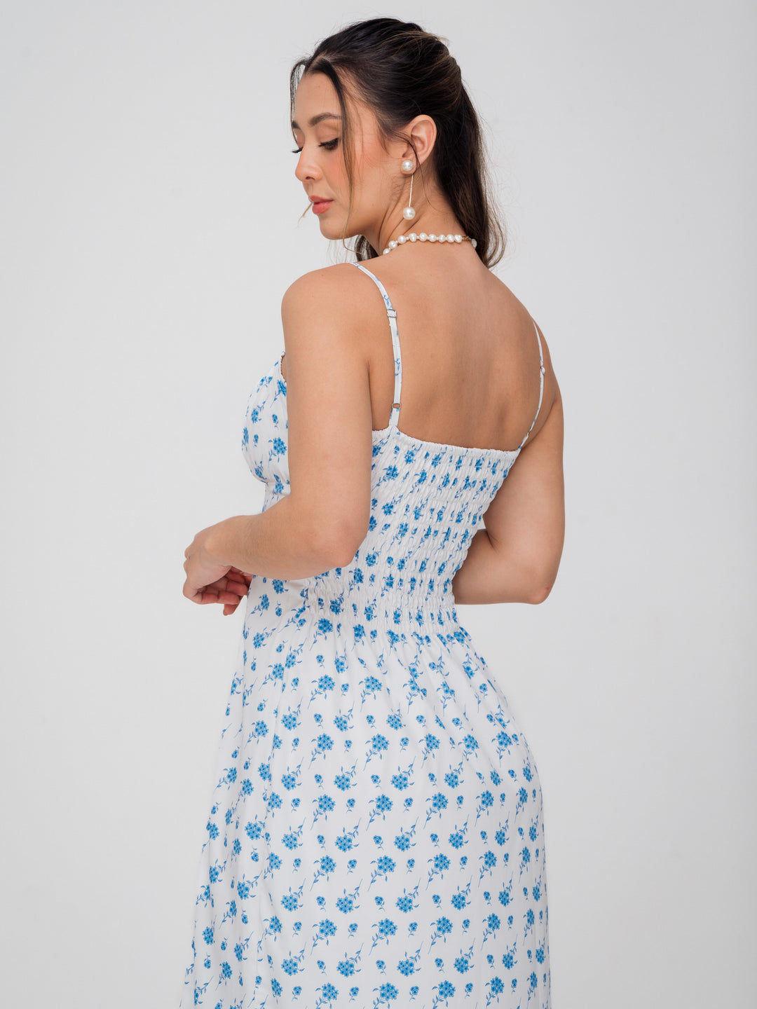 VESTIDO ALICE BLANCO FLORAL AZUL