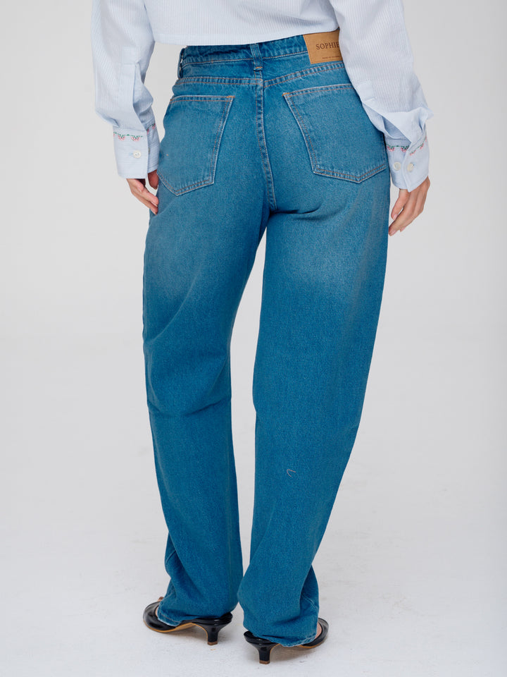 MOM JEANS AZUL OSCURO