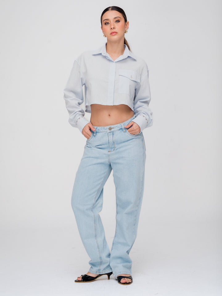 MOM JEANS HIELO