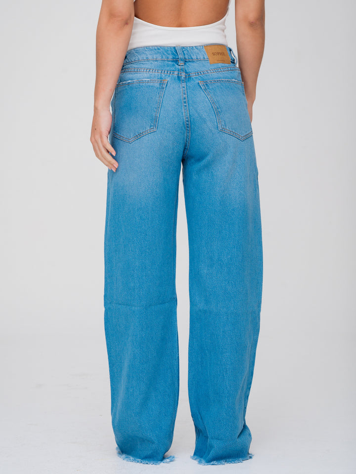 JEANS WIDE LEG AZUL MEDIO