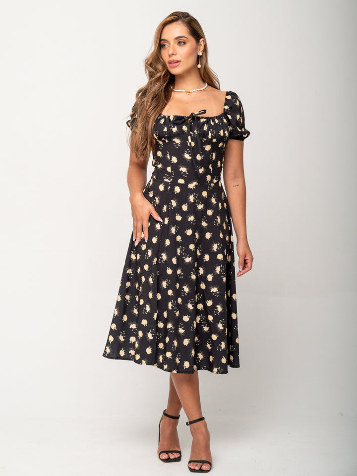 VESTIDO BLOO NEGRO FLORAL