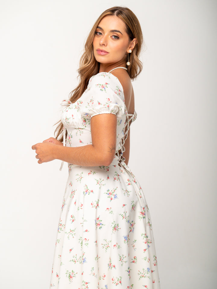 VESTIDO BLOO IVORY FLORAL