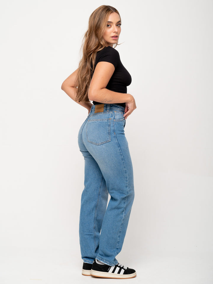 MOM JEANS AZUL OSCURO